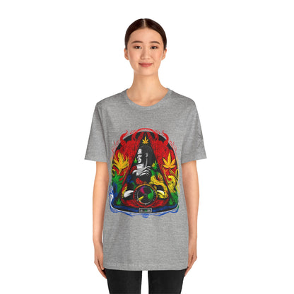 High Roller Sacred Buddha Cannabis T-Shirt - Premium 420 Spiritual Meditation Enlightenment Botanical Artistry Apparel
