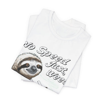 Slow Motion Tee - Premium Airlume Cotton Cannabis Culture Sloth Humor Art
