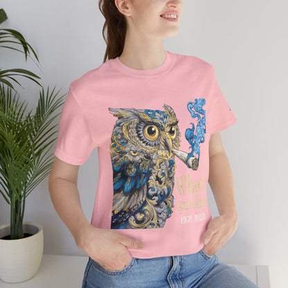 Baroque Owl Tee - Premium Airlume Cotton Cannabis Culture Ornate Bird Art