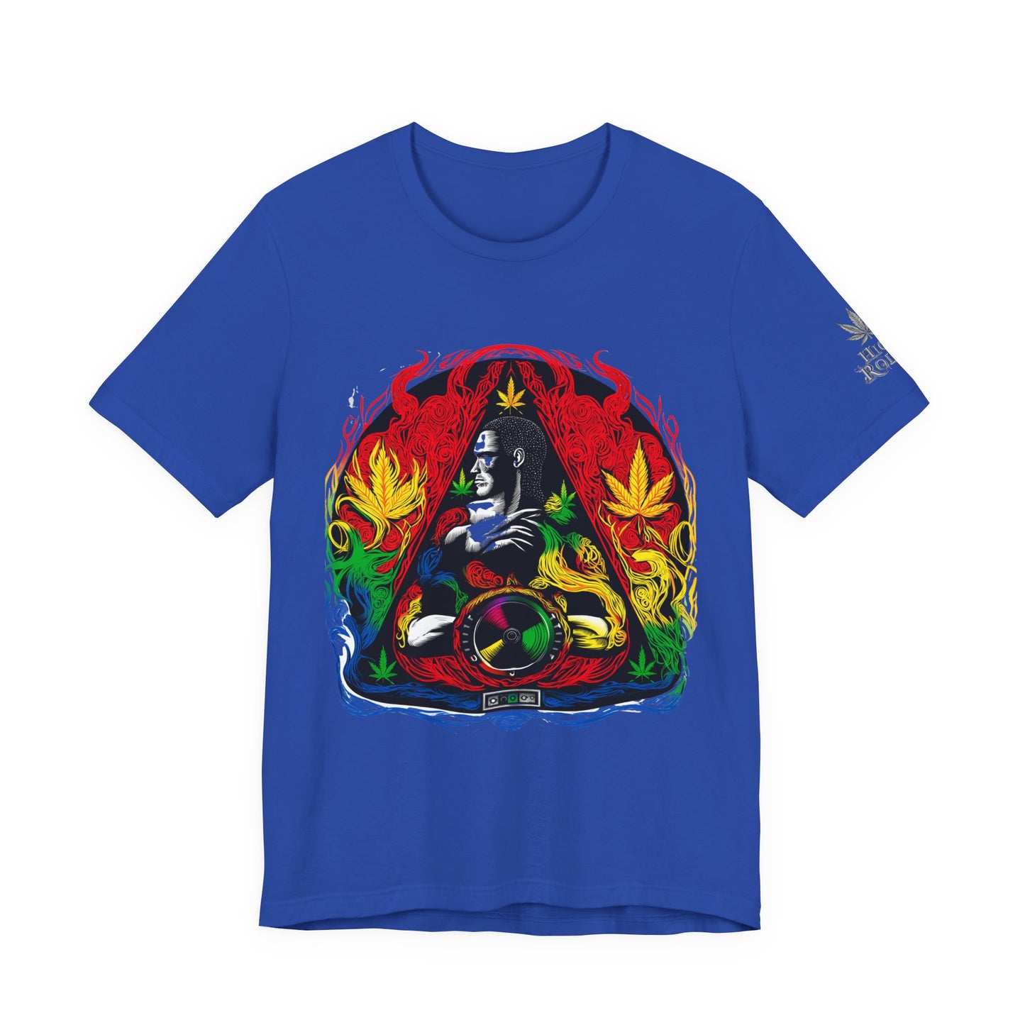 HIGH ROLLER Buddha Meditation Premium Cannabis Culture T-Shirt - Enlightenment Meets Electronic Music Luxury Streetwear