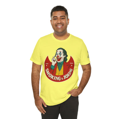 High Roller Villain T-Shirt - Premium Airlume Cotton Cannabis Joker Badge Art Tee