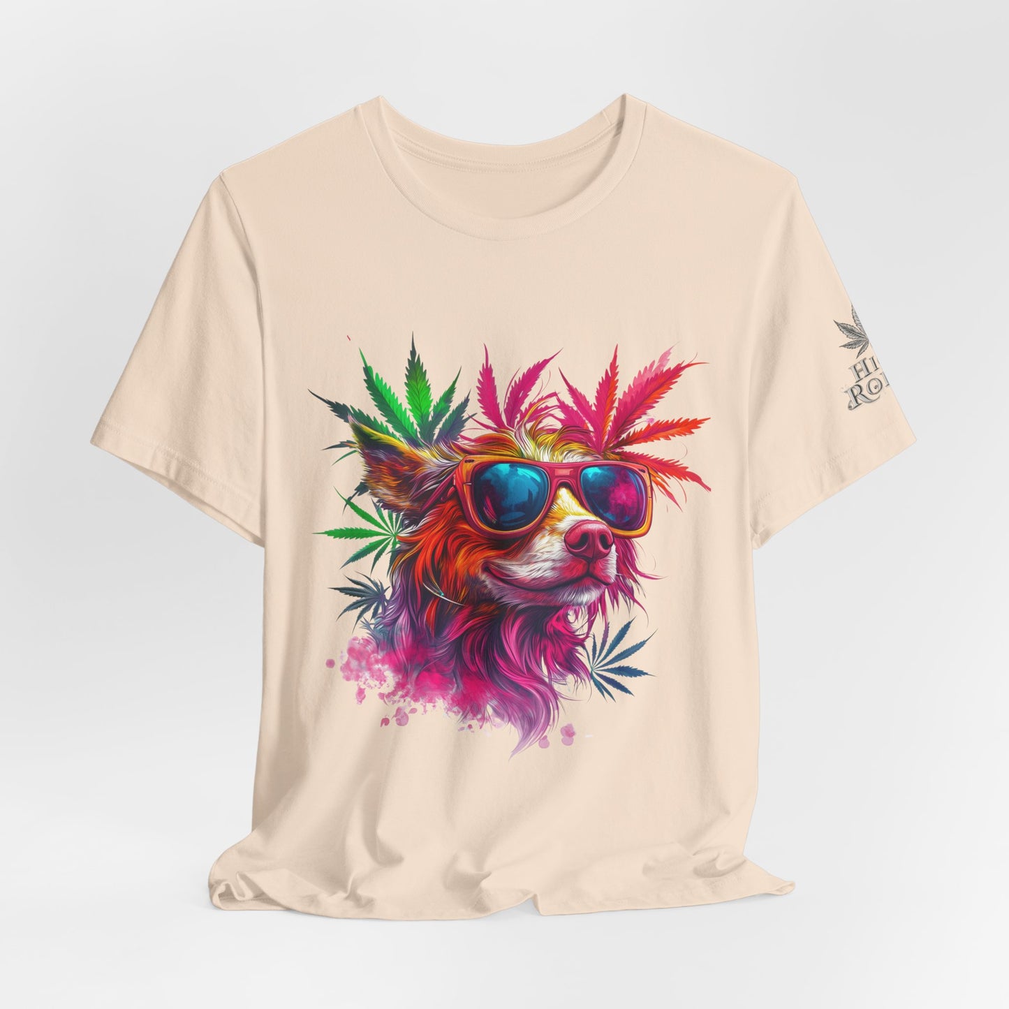 Spectrum Pup Tee - Premium Airlume Cotton Cannabis Culture Psychedelic Dog Art