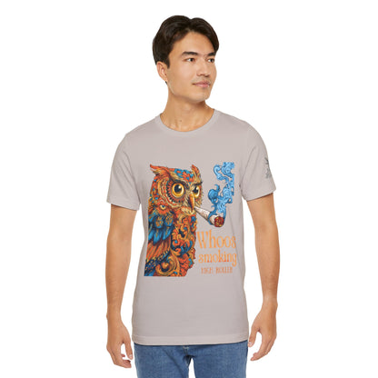 Whoos Smoking Owl Tee - Wise Cannabis Art Design | High Roller