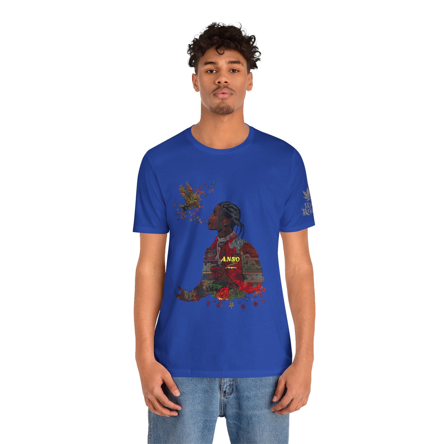 High Roller ANSO Freedom Eagle Cannabis T-Shirt - Premium 420 Artistic Double Exposure Urban Culture Liberation Apparel