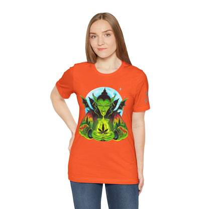 Mystic Dragon Guardian Cannabis Meditation T-Shirt - Premium Psychedelic 420 Apparel