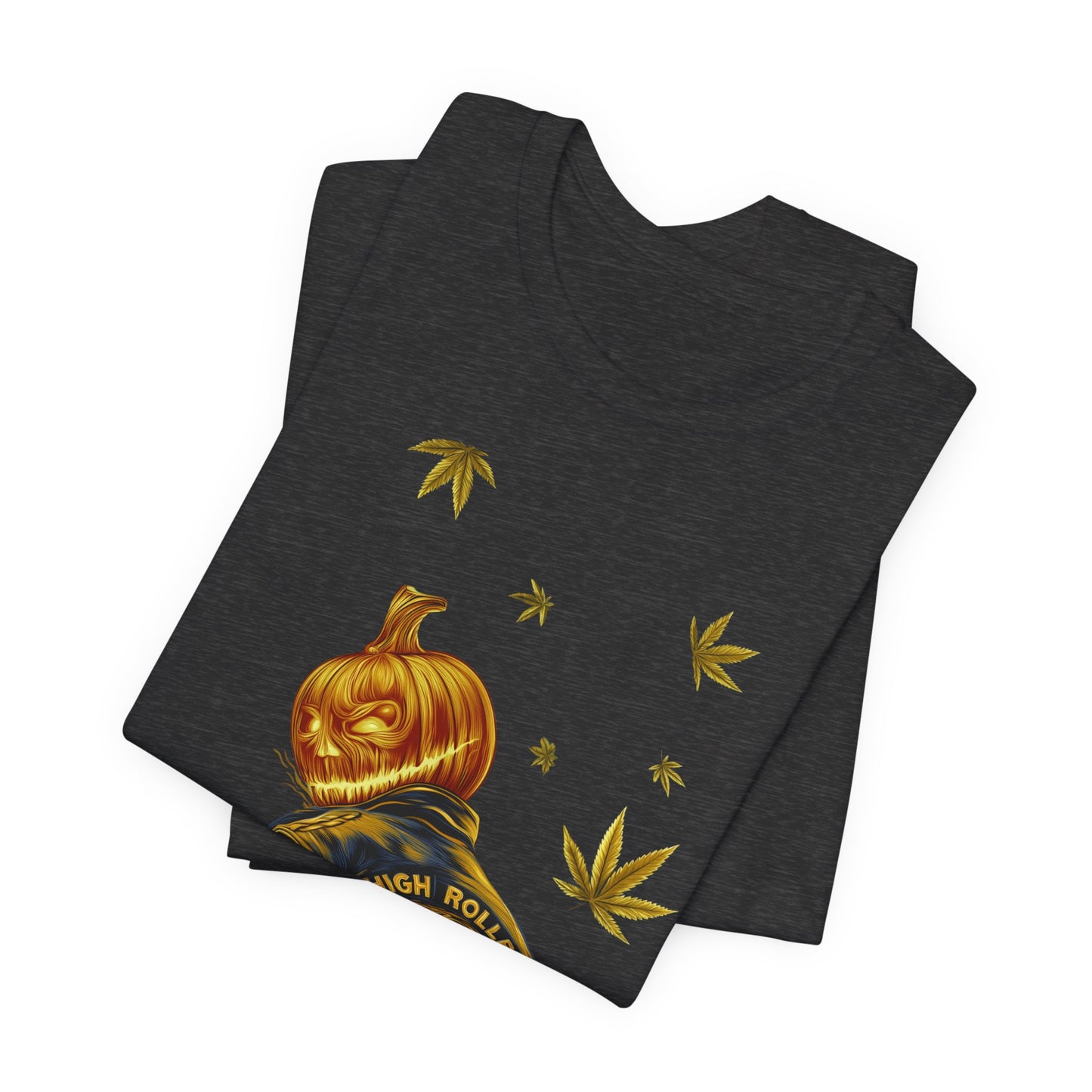 Pumpkin Head HIGH ROLLER Halloween T-Shirt - Premium Cannabis Culture Apparel
