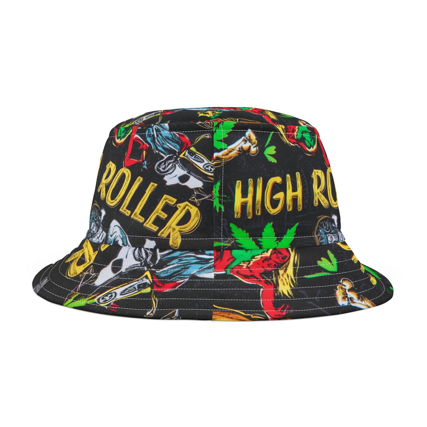 HIGH ROLLER Hip Hop Comic Bucket Hat