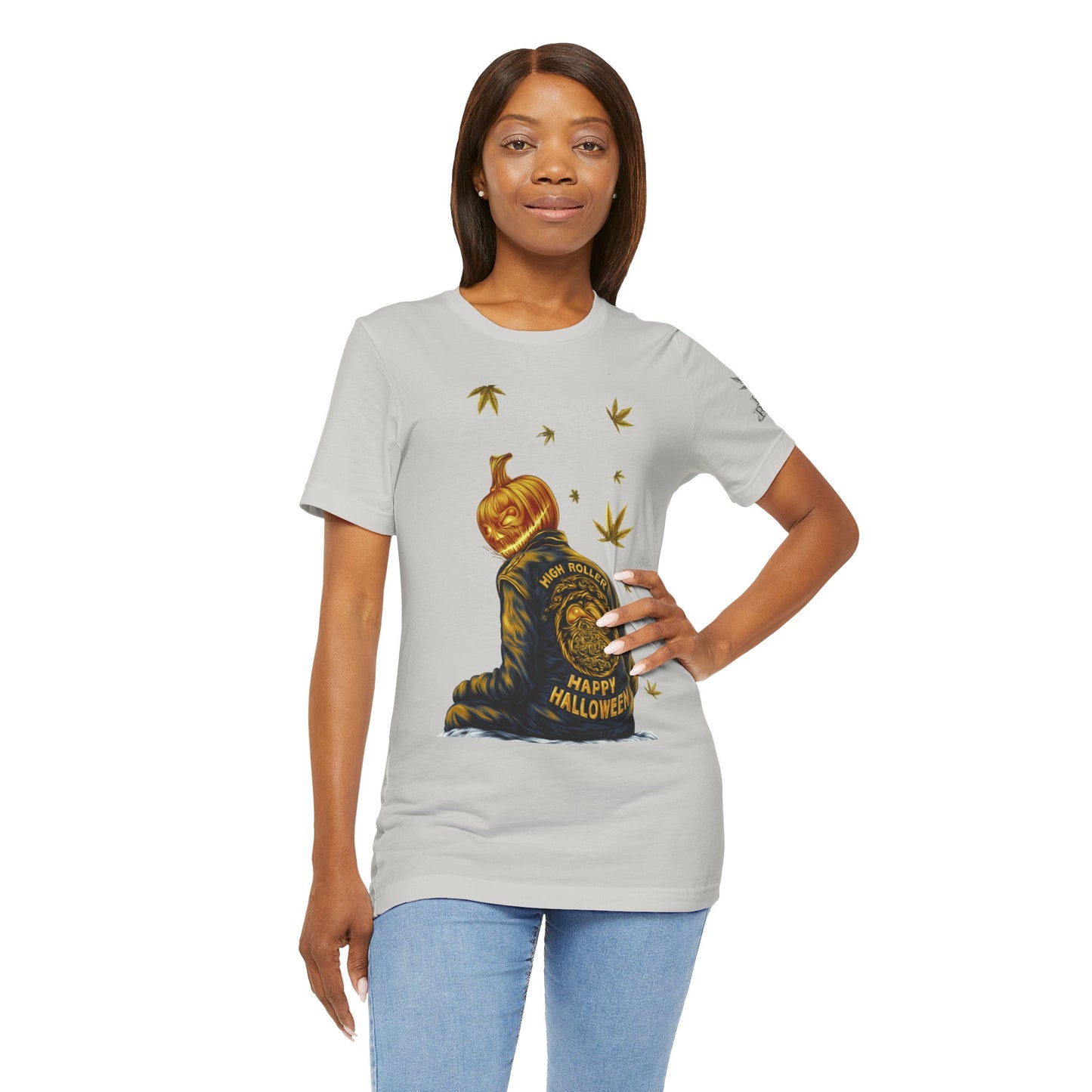 Pumpkin Head HIGH ROLLER Halloween T-Shirt - Premium Cannabis Culture Apparel