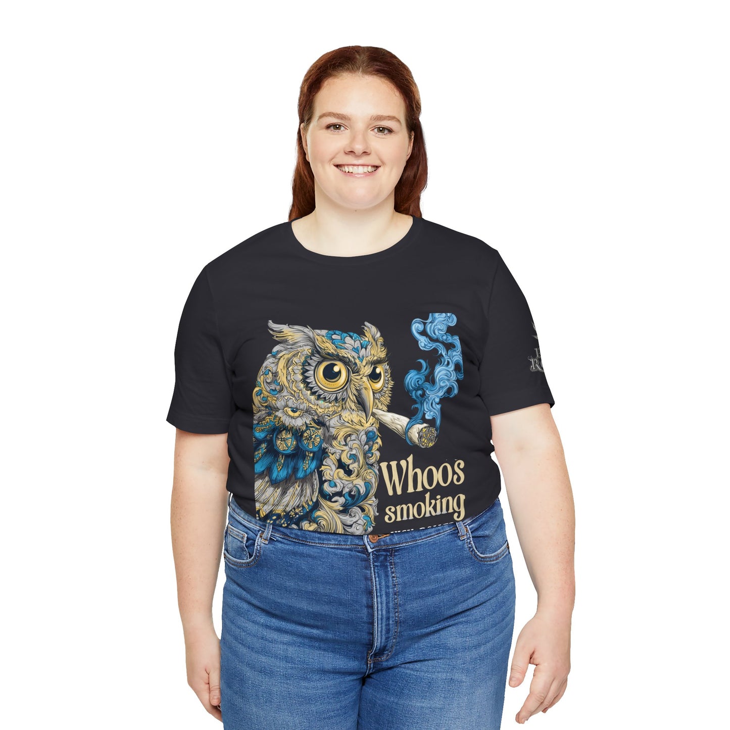 Baroque Owl Tee - Premium Airlume Cotton Cannabis Culture Ornate Bird Art