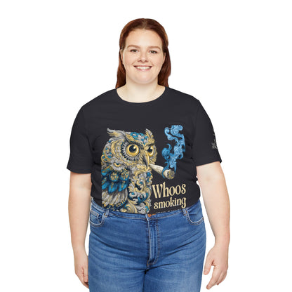 Baroque Owl Tee - Premium Airlume Cotton Cannabis Culture Ornate Bird Art
