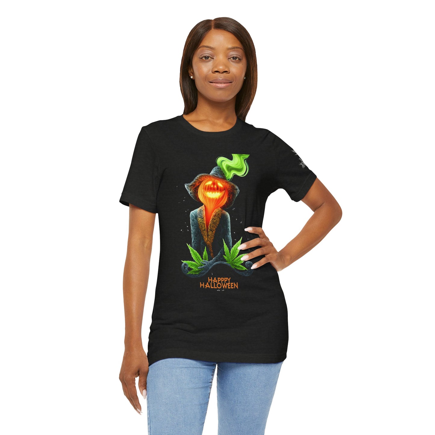 Victorian Pumpkin Gentleman HIGH ROLLER Halloween Cannabis T-Shirt - Premium Jack-o'-Lantern Aristocrat Meditation 420 Apparel