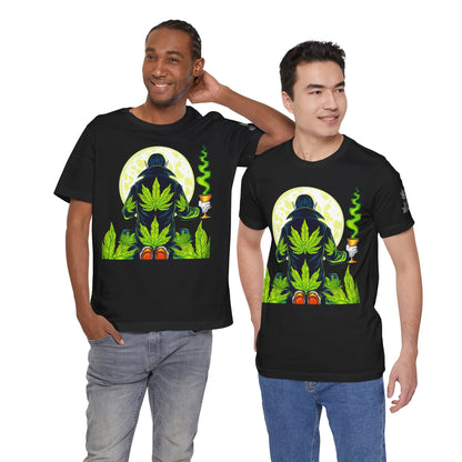Luxury Gothic Cannabis Vampire T-Shirt - Premium Dark HIGH ROLLER Streetwear - Elevated Nocturnal 420 Fashion