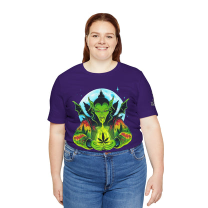 Mystic Dragon Guardian Cannabis Meditation T-Shirt - Premium Psychedelic 420 Apparel