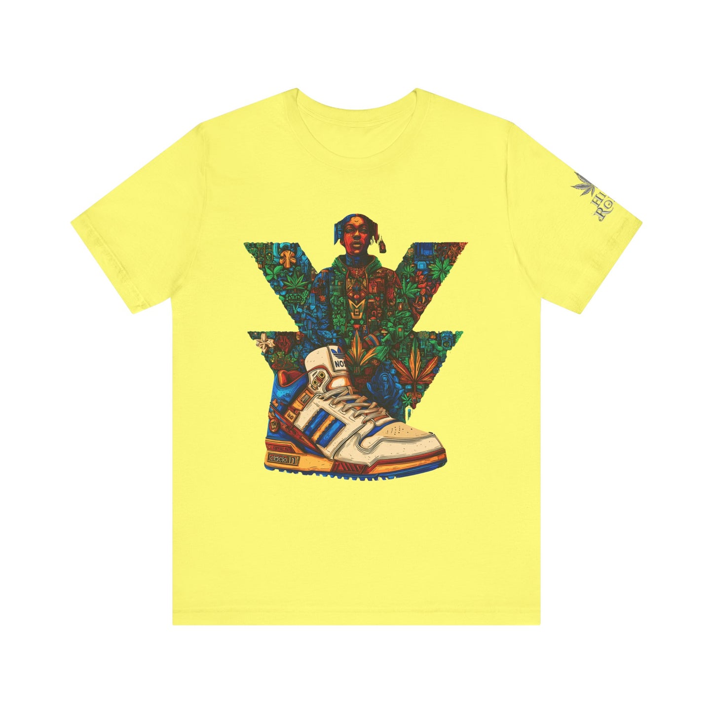 High Roller Trefoil Cannabis Sneaker T-Shirt - Premium 420 Hip-Hop Sneakerhead Street Culture Botanical Art Apparel