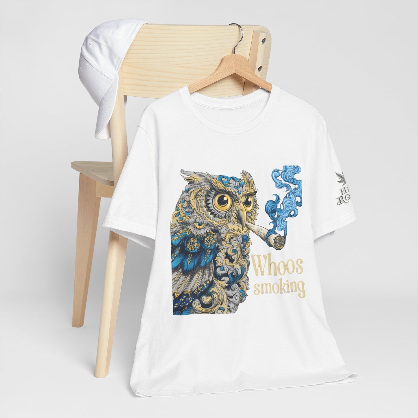 Baroque Owl Tee - Premium Airlume Cotton Cannabis Culture Ornate Bird Art
