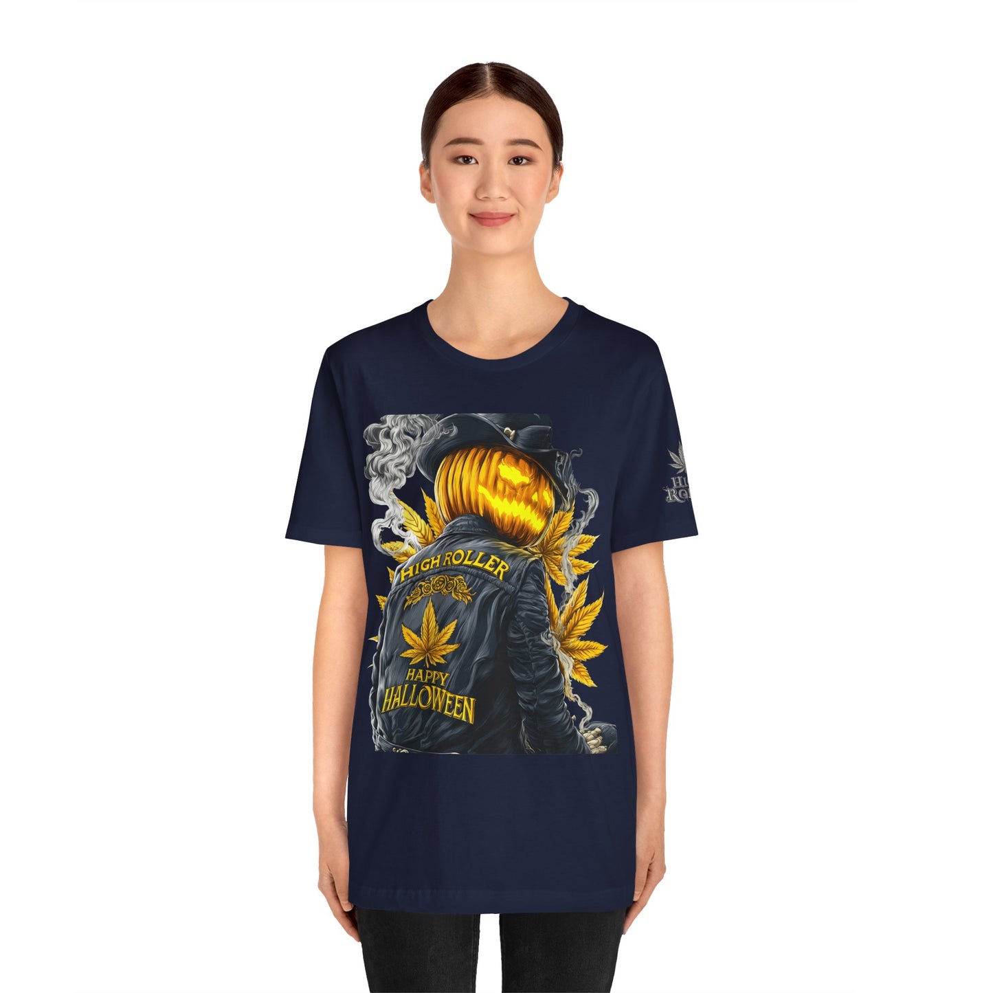 Halloween Witch Rider Cannabis T-Shirt - Premium Spooky 420 Biker Edition Apparel