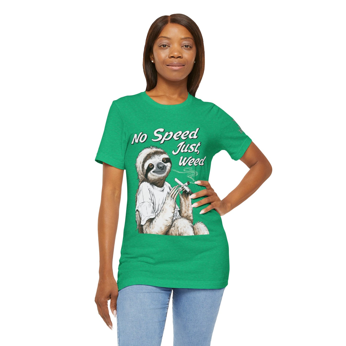 Slow Motion Tee - Premium Airlume Cotton Cannabis Culture Sloth Humor Art