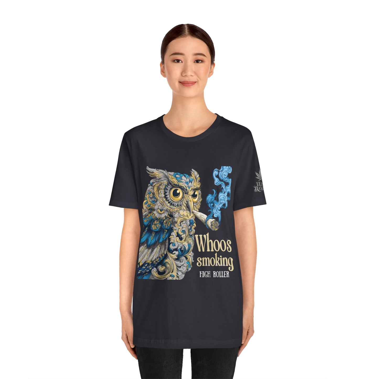 Baroque Owl Tee - Premium Airlume Cotton Cannabis Culture Ornate Bird Art