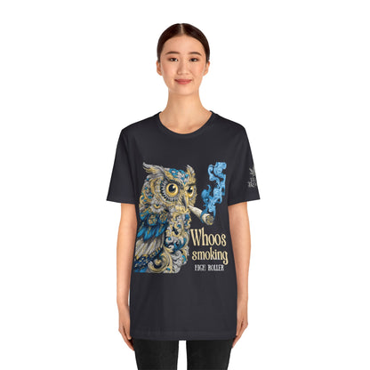 Baroque Owl Tee - Premium Airlume Cotton Cannabis Culture Ornate Bird Art