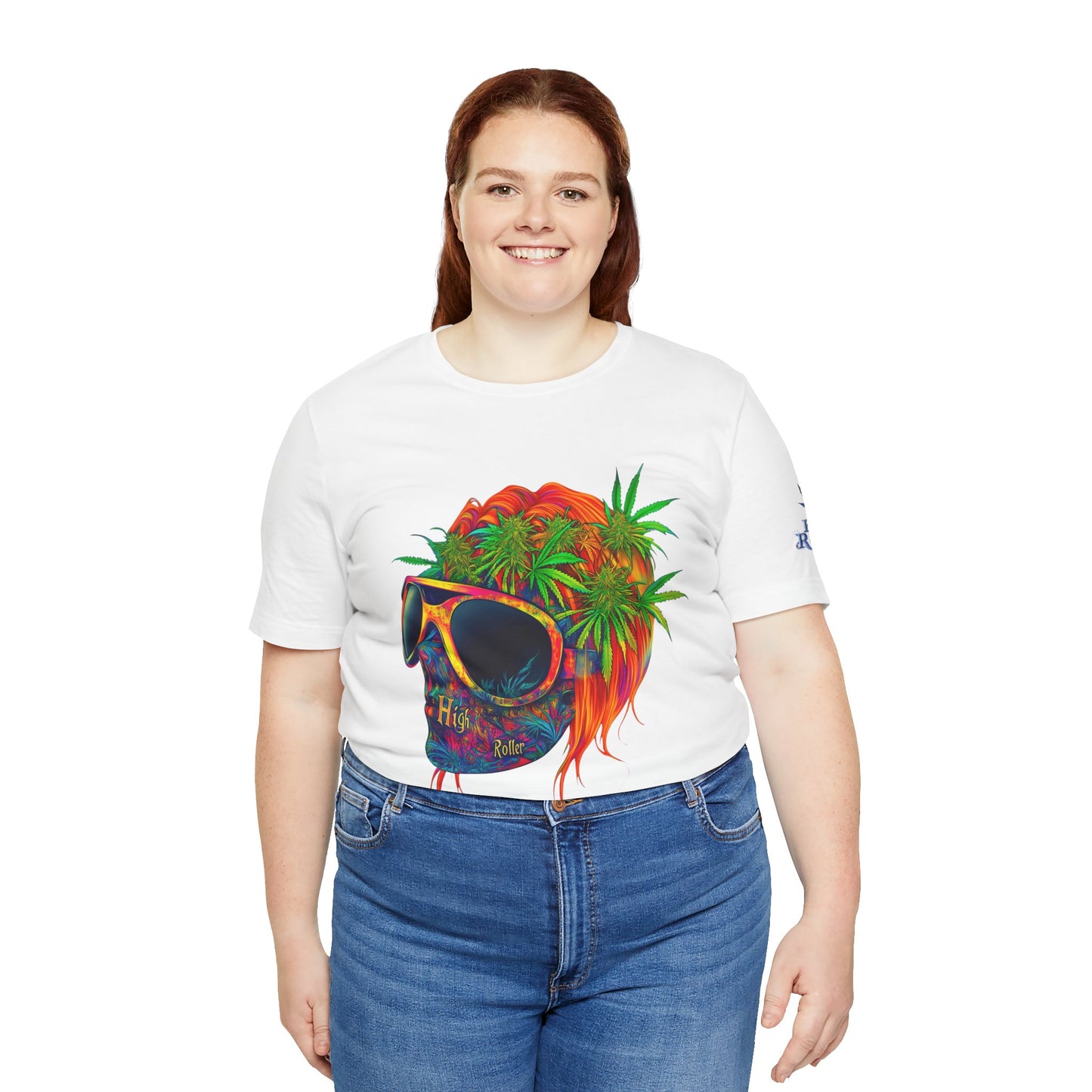 Tropical Cannabis Skull Tee - Paradise Vibes Art Design | High Roller