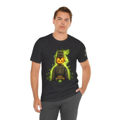 Spectral Pumpkin HIGH ROLLER Halloween T-Shirt - Premium Dark Cannabis Apparel