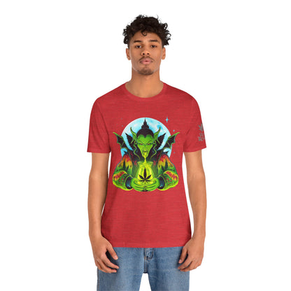 Mystic Dragon Guardian Cannabis Meditation T-Shirt - Premium Psychedelic 420 Apparel