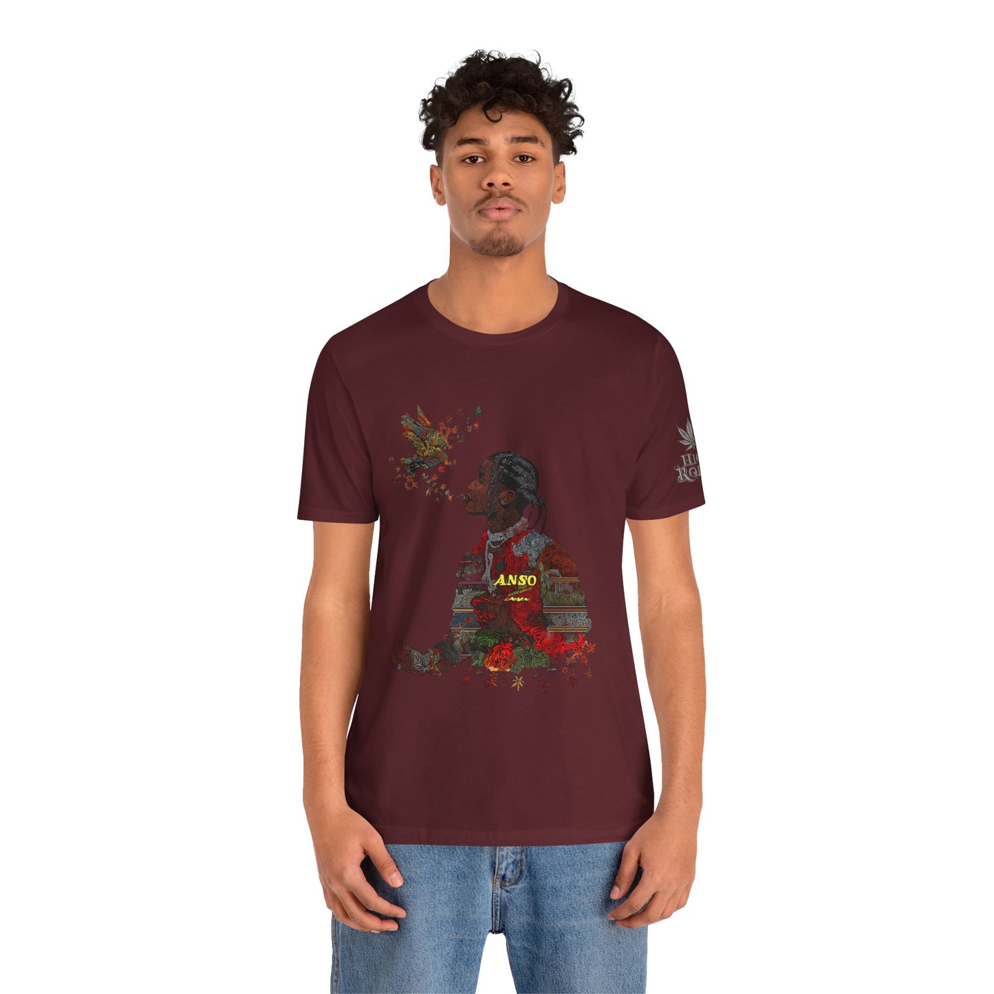 High Roller ANSO Freedom Eagle Cannabis T-Shirt - Premium 420 Artistic Double Exposure Urban Culture Liberation Apparel