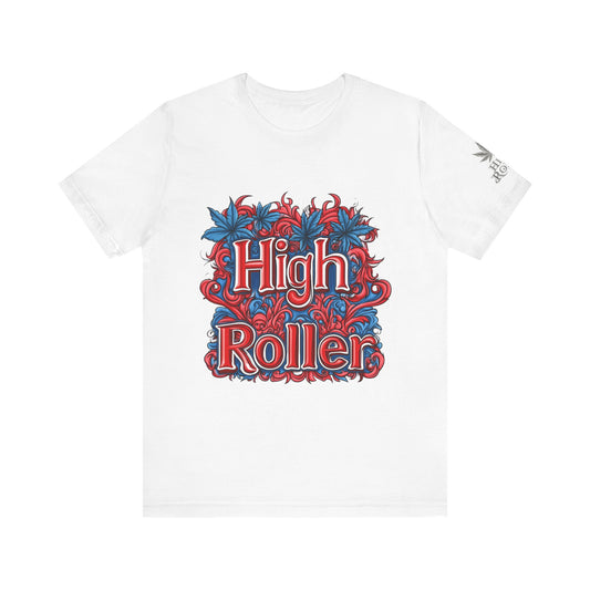 High Roller Ornate Logo Tee - Cannabis Typography Art Design | High Roller