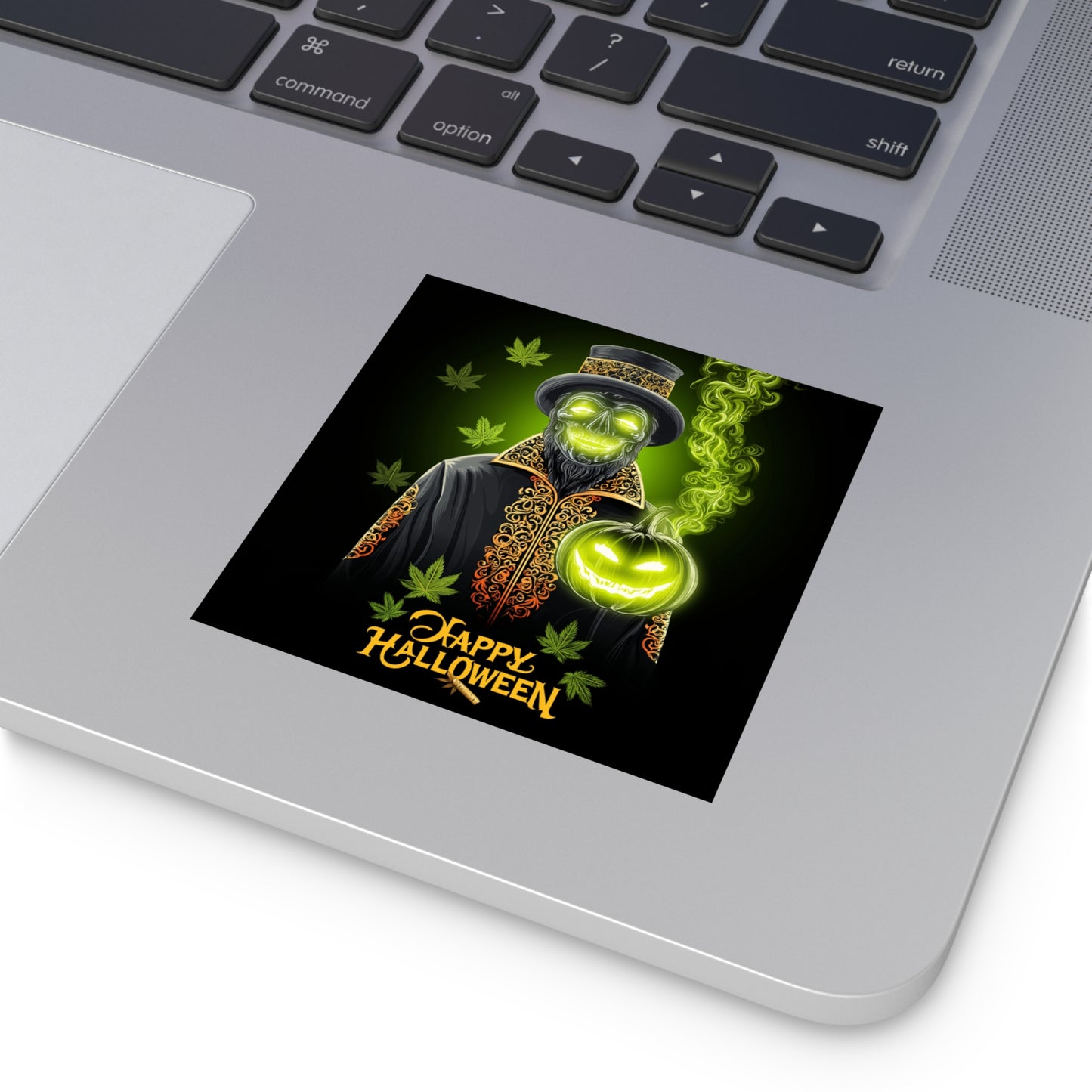 Victorian Cannabis Skeleton Gentleman Halloween Sticker - Premium Gothic 420 Vinyl Decal