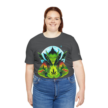 Mystic Dragon Guardian Cannabis Meditation T-Shirt - Premium Psychedelic 420 Apparel