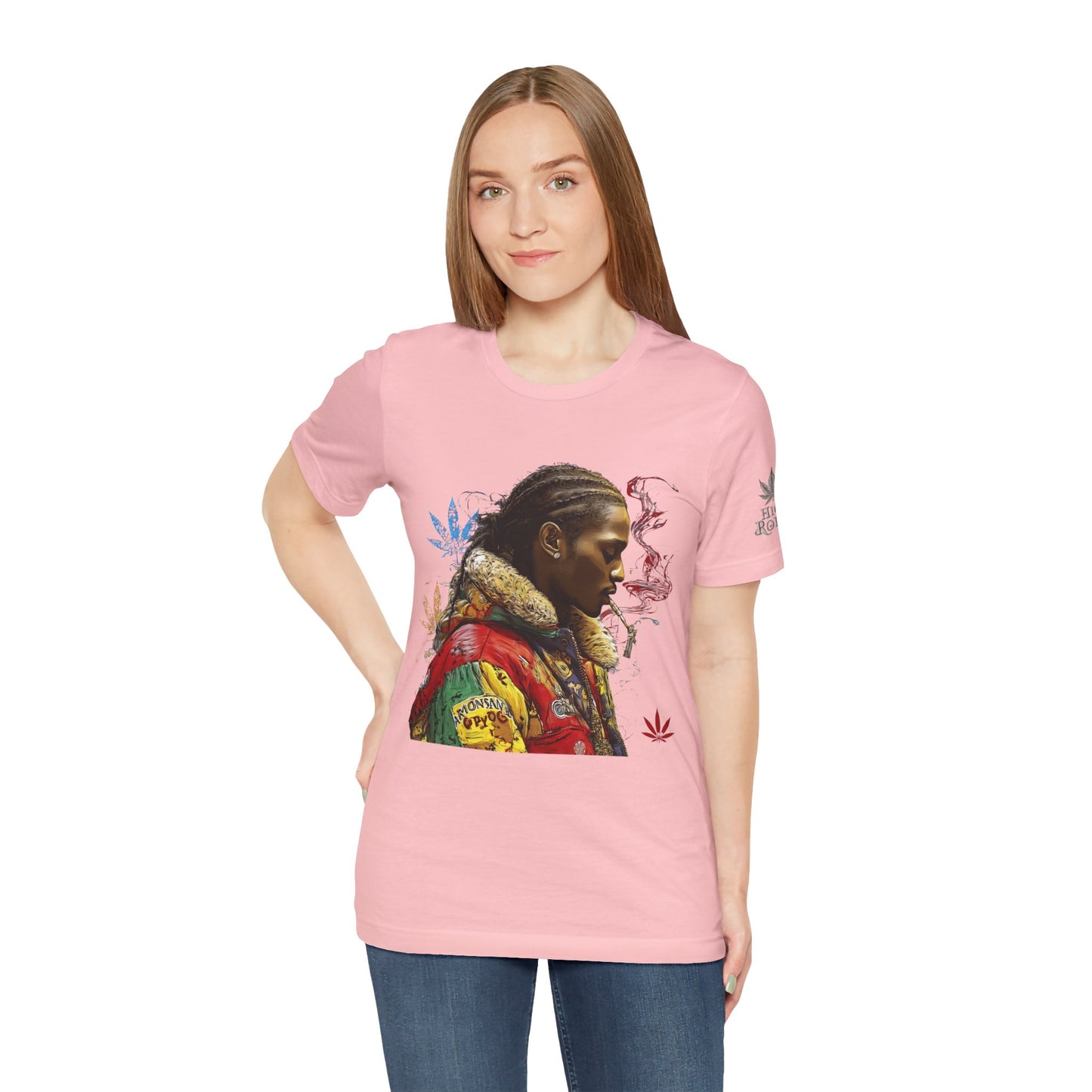 High Roller Profile Smoke Art Cannabis T-Shirt - Premium 420 Hip-Hop Portrait Street Culture Elevated Lifestyle Apparel