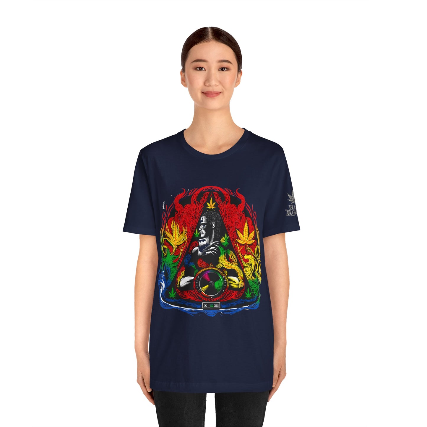 HIGH ROLLER Buddha Meditation Premium Cannabis Culture T-Shirt - Enlightenment Meets Electronic Music Luxury Streetwear