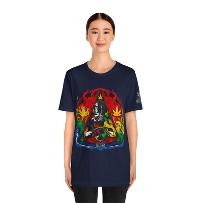 HIGH ROLLER Buddha Meditation Premium Cannabis Culture T-Shirt - Enlightenment Meets Electronic Music Luxury Streetwear
