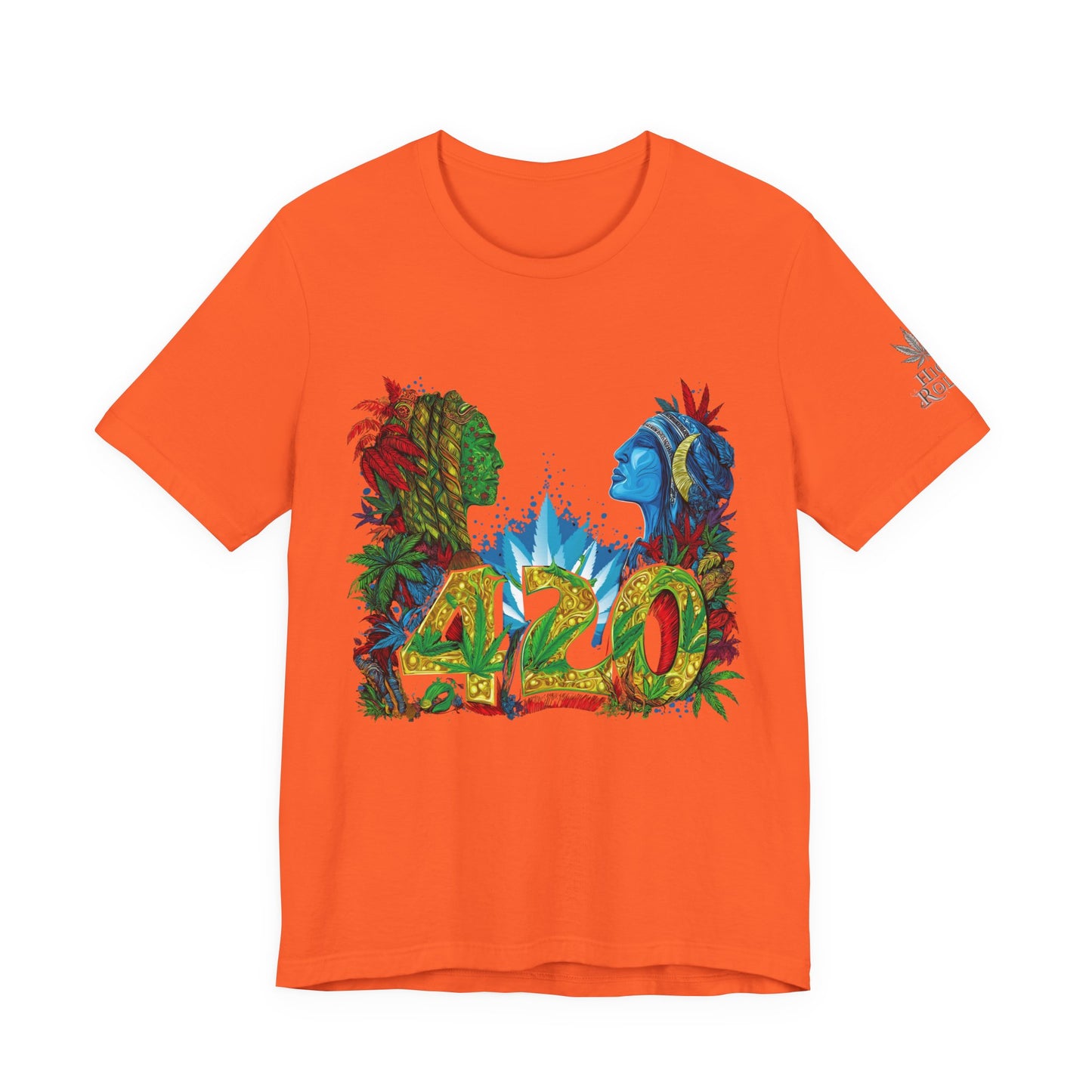 420 Celebration Premium Cannabis Culture T-Shirt - Dual Profile Art With Nature Elements And Bold 420 Typography