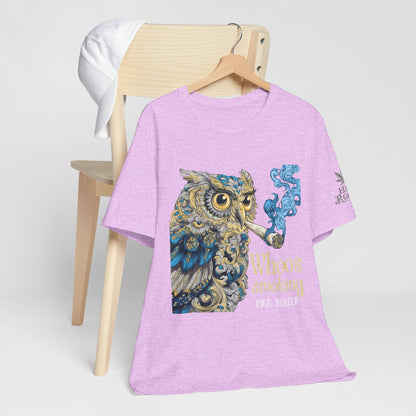 Baroque Owl Tee - Premium Airlume Cotton Cannabis Culture Ornate Bird Art