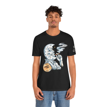 Midnight Toker Moon Tee - Celestial Cannabis Art Design | High Roller