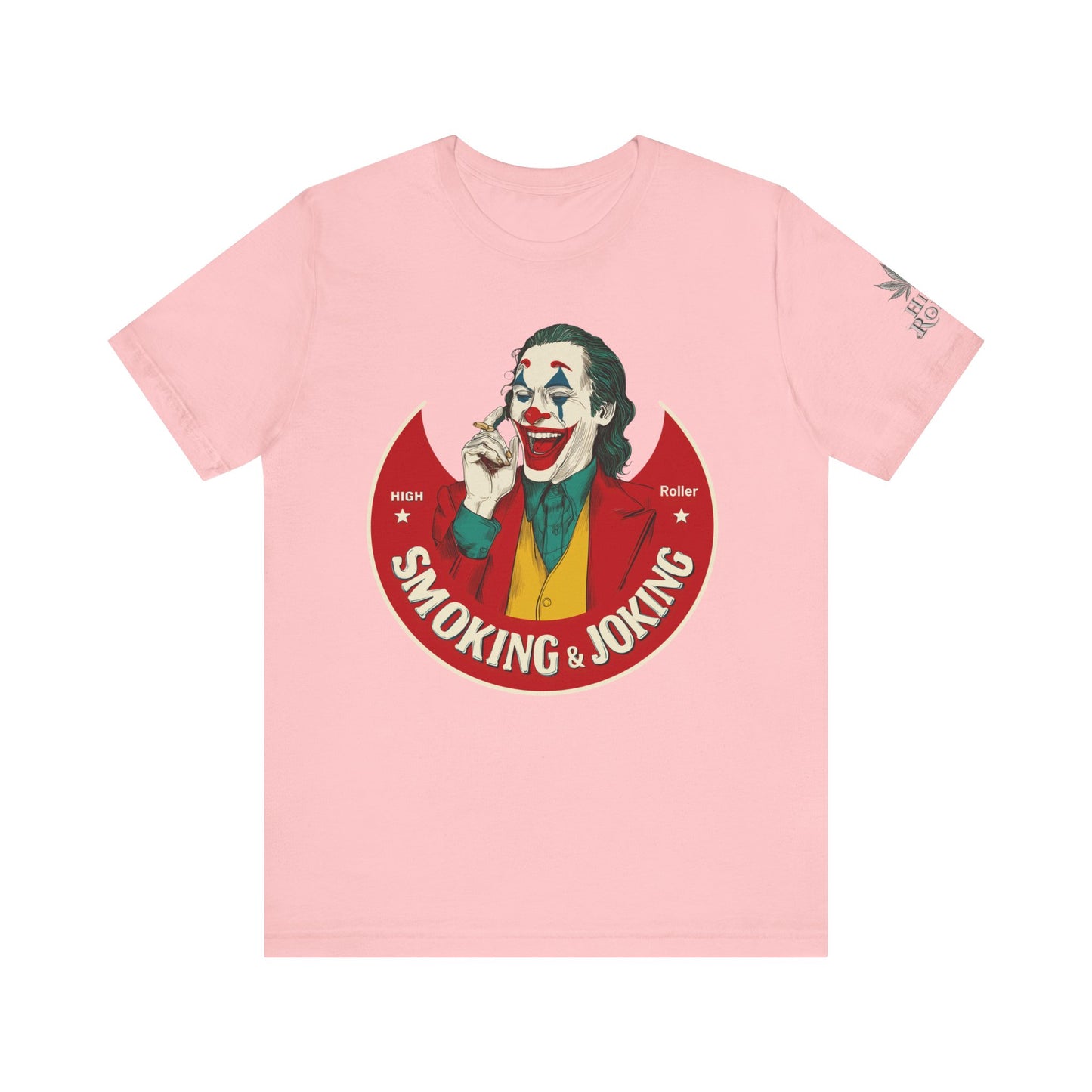 High Roller Villain T-Shirt - Premium Airlume Cotton Cannabis Joker Badge Art Tee