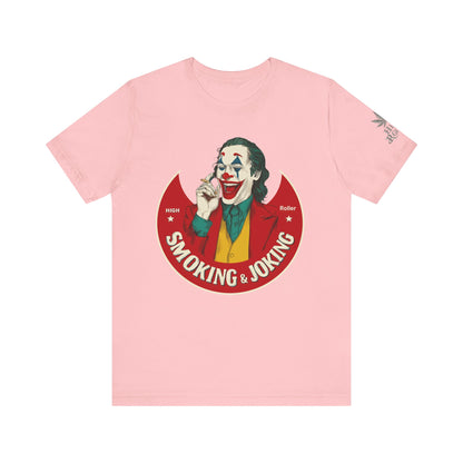 High Roller Villain T-Shirt - Premium Airlume Cotton Cannabis Joker Badge Art Tee