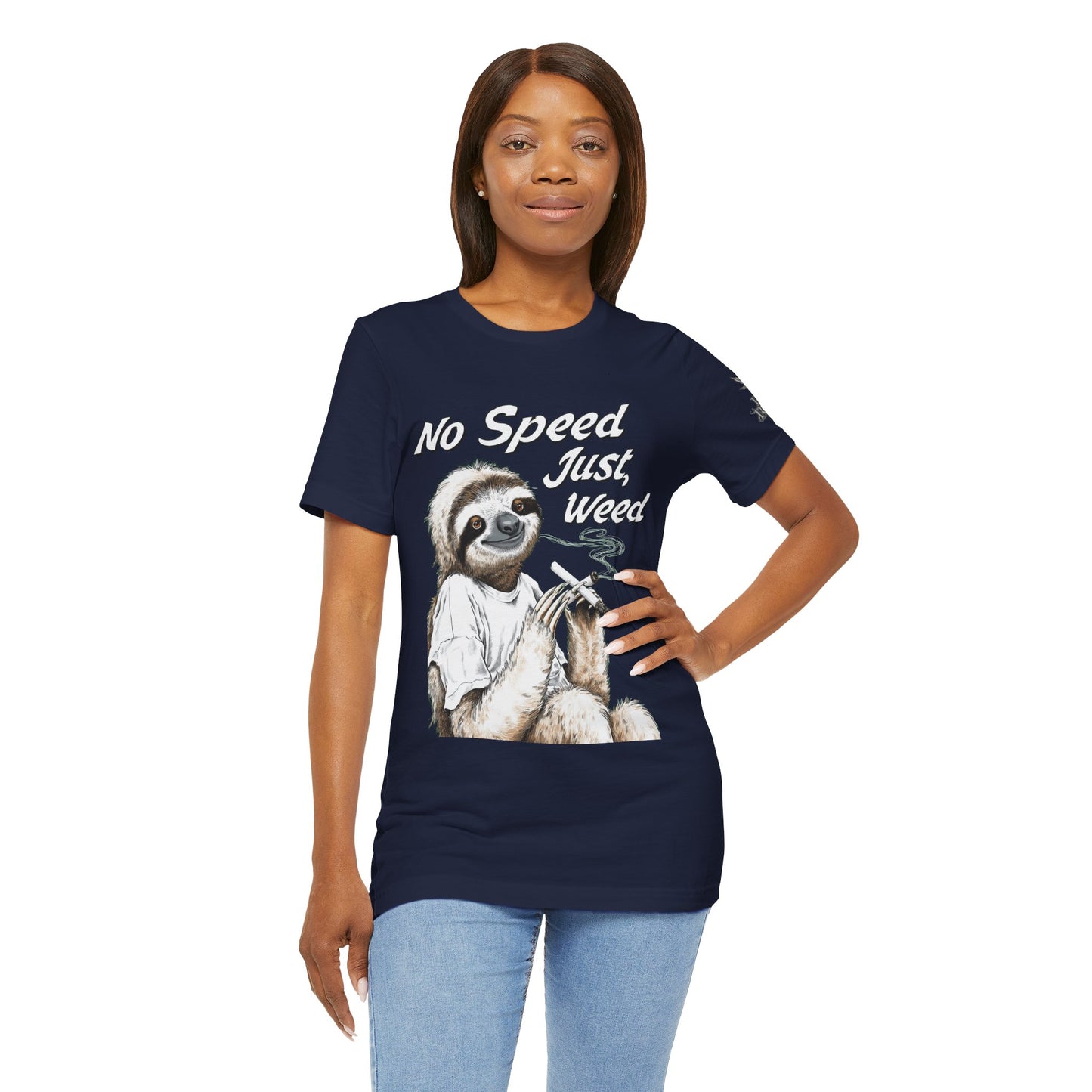 Slow Motion Tee - Premium Airlume Cotton Cannabis Culture Sloth Humor Art