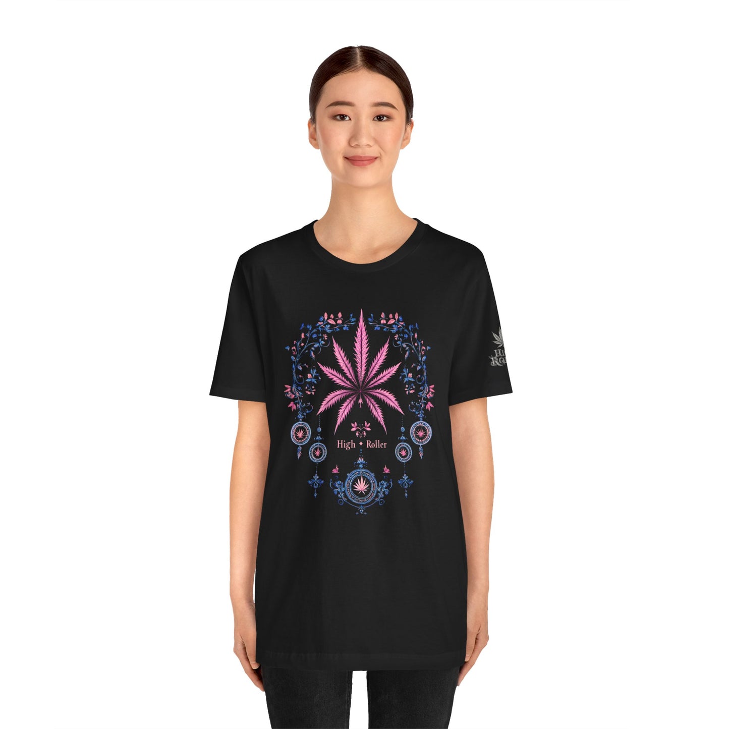 Bohemian Cannabis Mandala Tee - Floral Folk Art Design | High Roller