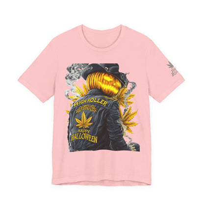 Halloween Witch Rider Cannabis T-Shirt - Premium Spooky 420 Biker Edition Apparel