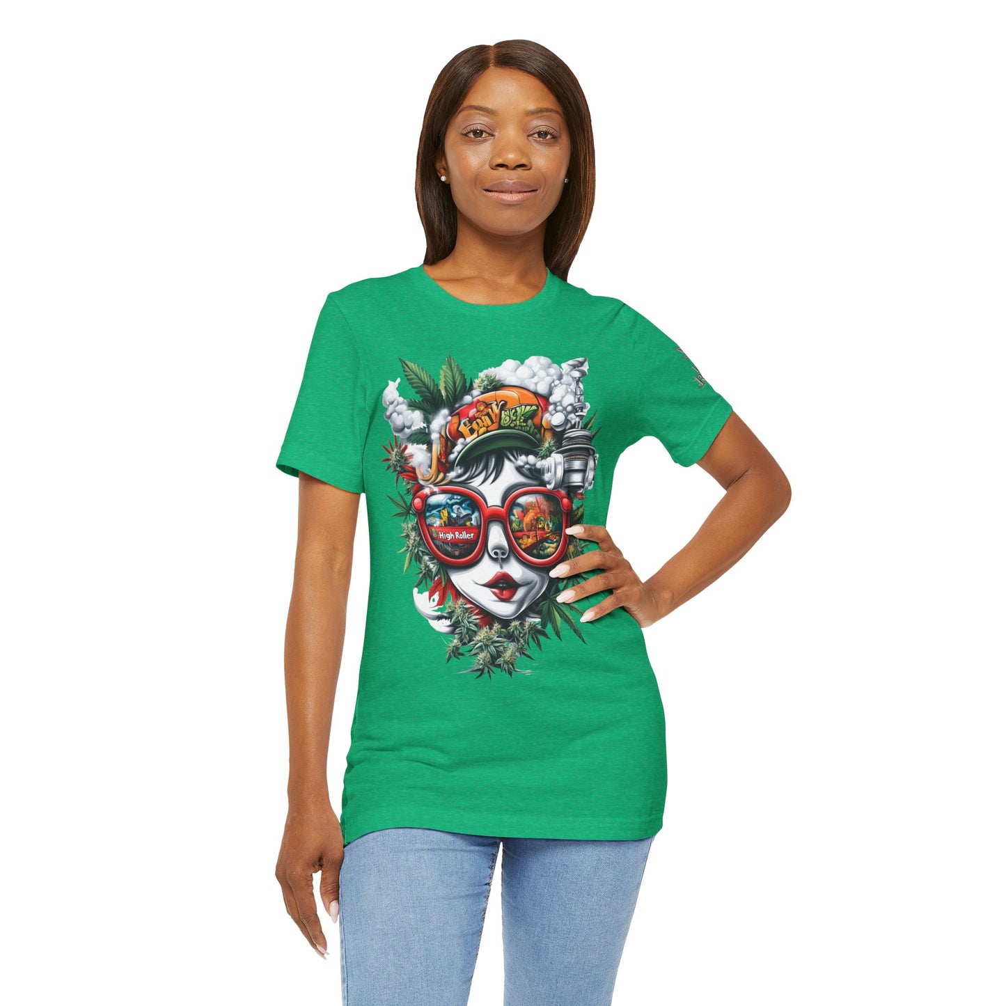 Vision Quest T-Shirt - Premium Airlume Cotton Cannabis Goddess Psychedelic Art Tee