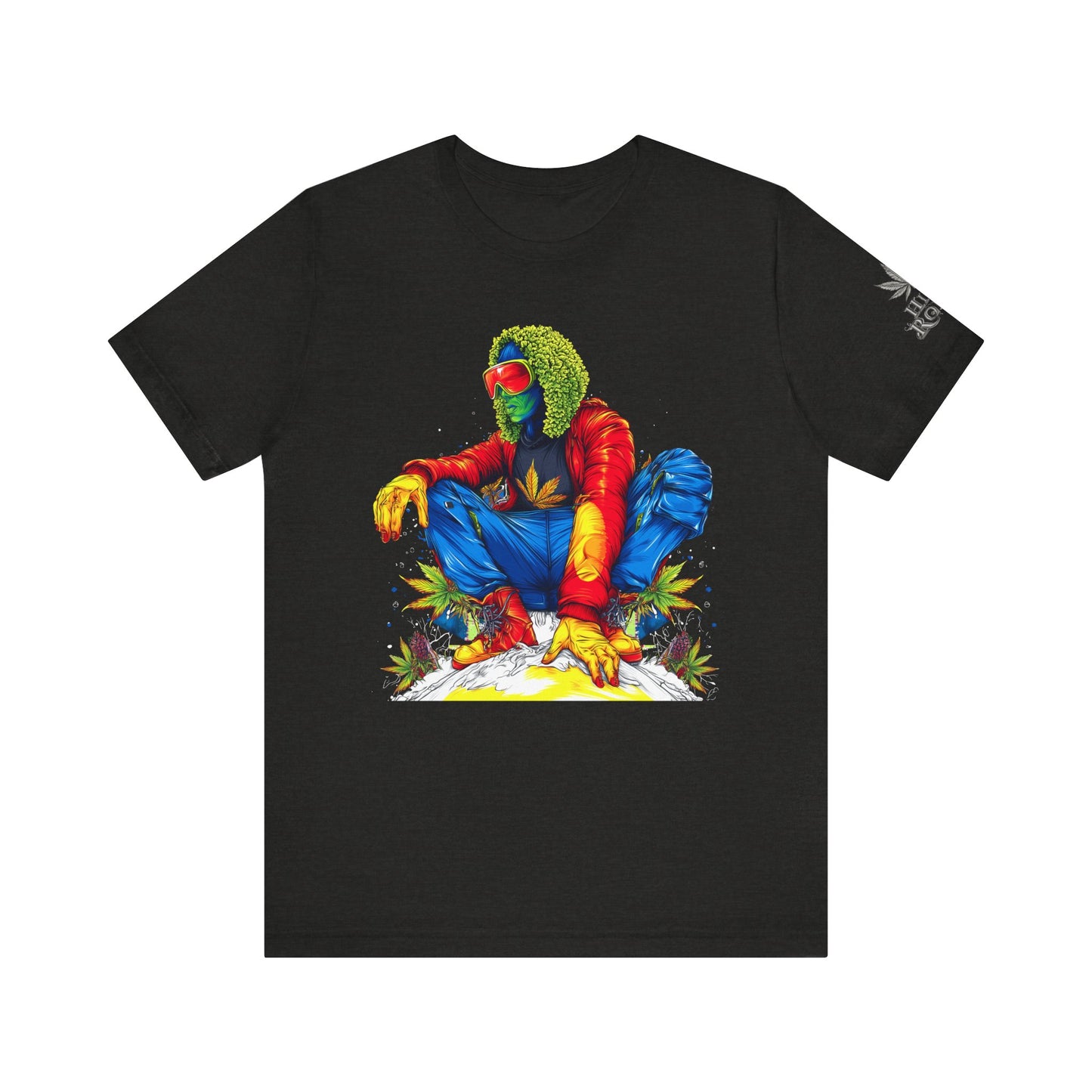 High Roller Rainbow Squat Cannabis T-Shirt - Premium 420 Psychedelic Street Art Colorful Lifestyle Statement Apparel"