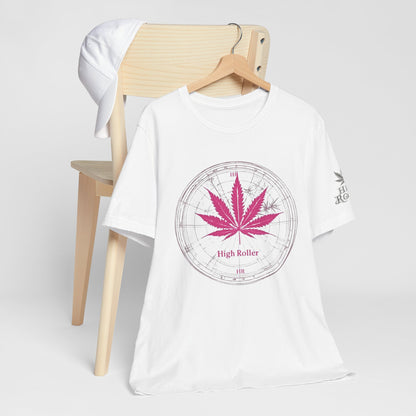 Cannabis Compass Tee - Navigation Leaf Art Design | High Roller