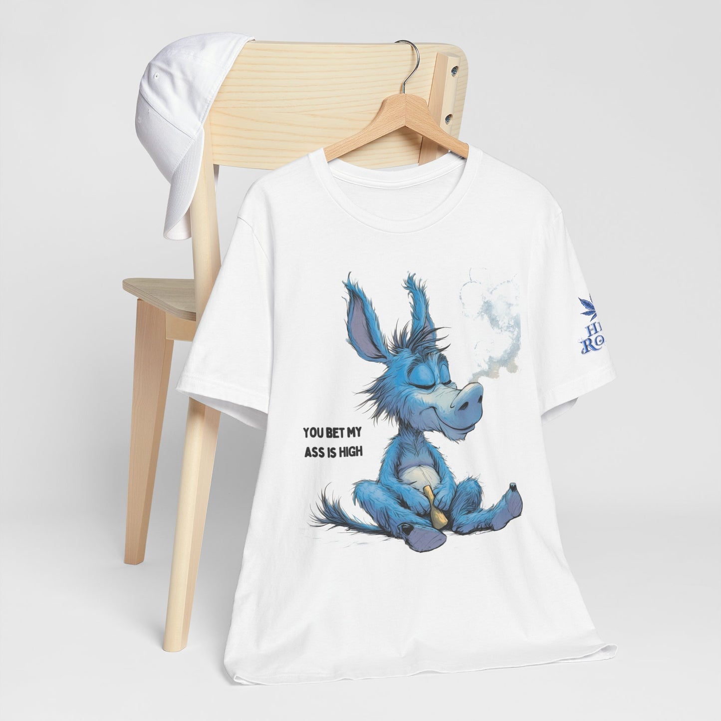 Blue Donkey Tee - Premium Airlume Cotton Cannabis Culture Humor Cartoon Art