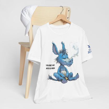 Blue Donkey Tee - Premium Airlume Cotton Cannabis Culture Humor Cartoon Art