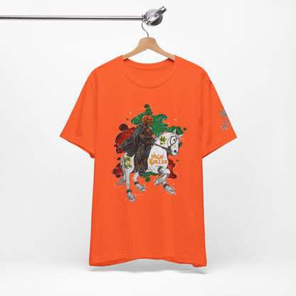 Headless Horseman HIGH ROLLER Halloween Cannabis T-Shirt - Premium Pumpkin Rider Skeletal Steed 420 Apparel