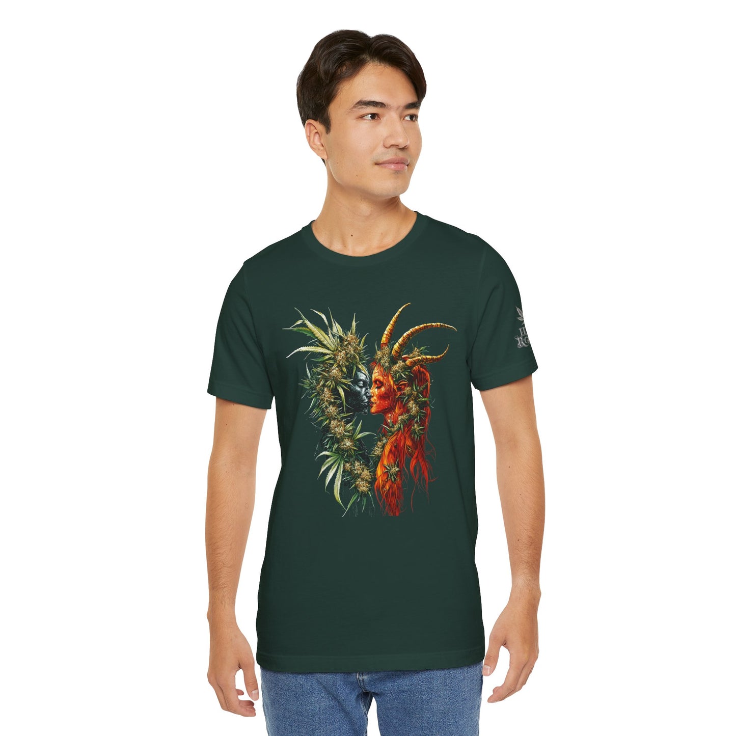 Sacred Union T-Shirt - Premium Airlume Cotton Cannabis Spirits Fantasy Art Tee