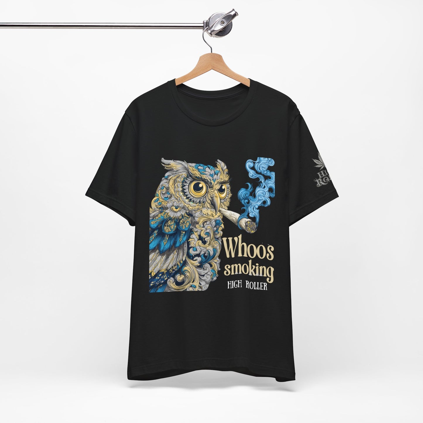Baroque Owl Tee - Premium Airlume Cotton Cannabis Culture Ornate Bird Art