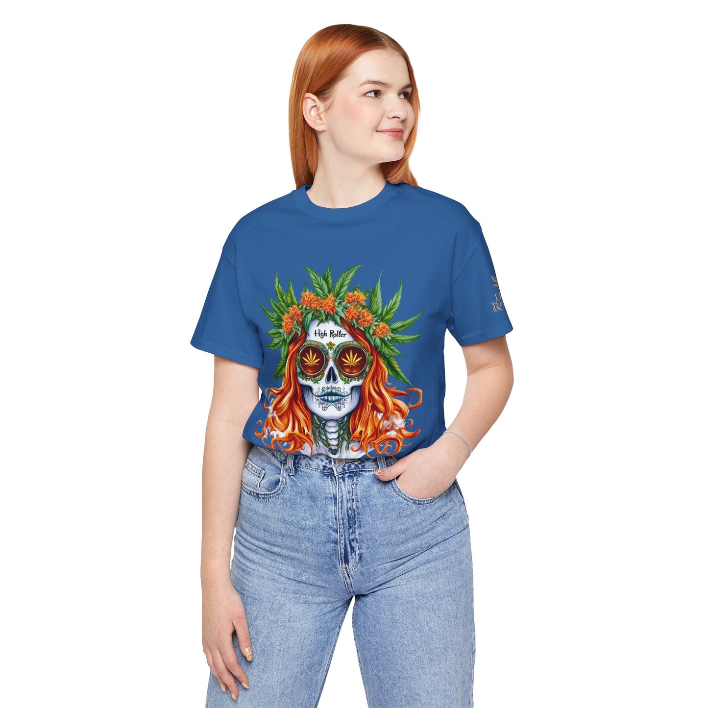Sugar Skull Cannabis Tee - Day of Dead Art Design | High Roller